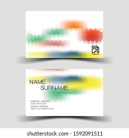 Colourful business card design on the gray background. With inspiration from the abstract. Vector illustration.