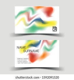 Colourful business card design on the gray background. With inspiration from the abstract. Vector illustration.