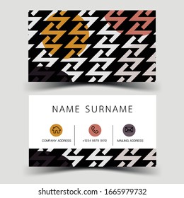 Colourful business card design on the gray background. With inspiration from the abstract. 