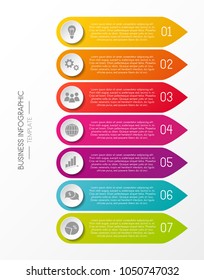 Colourful business graph - template with icons. Vector.