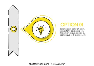Colourful business infograph with hand drawn icons - company timeline. Vector.
