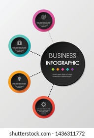 Colourful business infographic with 4 options. Vector