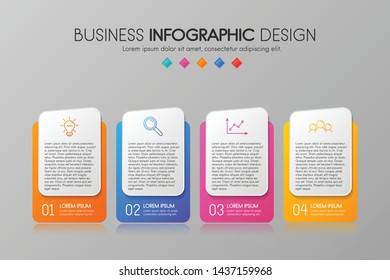 Colourful business infographic with 4 options. Vector