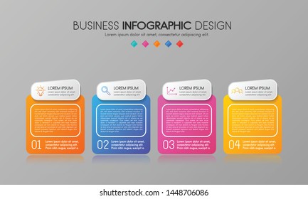 Colourful business infographic with 4 options. Vector