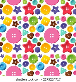 Colourful buttons seamless pattern illustration