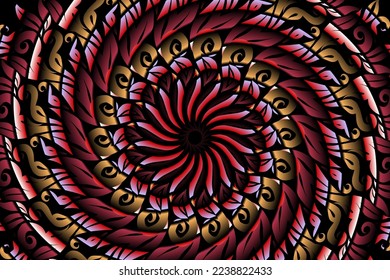 colourful caleidoscope classic gradient flower art pattern of traditional tenun batik ethnic dayak ornament for wallpaper ads background sticker or clothing