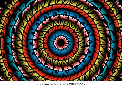 colourful caleidoscope classic gradient flower art pattern of traditional tenun batik ethnic dayak ornament for wallpaper ads background sticker or clothing