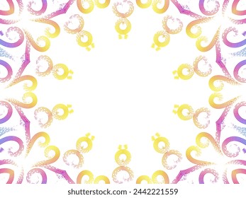 colourful caleidoscope classic gradient flower art pattern of traditional tenun batik ethnic dayak ornament for wallpaper ads background sticker or clothing	