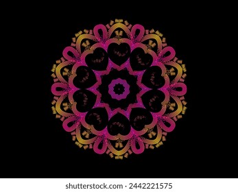 colourful caleidoscope classic gradient flower art pattern of traditional tenun batik ethnic dayak ornament for wallpaper ads background sticker or clothing	