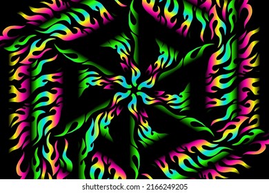 colourful caleidoscope gradient flower  art pattern of indonesian culture traditional tenun batik ethnic dayak ornament for wallpaper ads background 