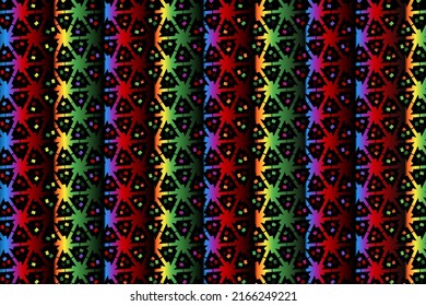colourful caleidoscope gradient flower  art pattern of indonesian culture traditional tenun batik ethnic dayak ornament for wallpaper ads background 