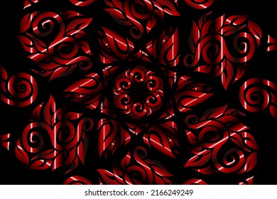 colourful caleidoscope gradient flower  art pattern of indonesian culture traditional tenun batik ethnic dayak ornament for wallpaper ads background 