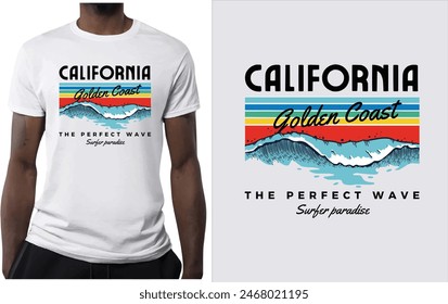 Colourful California Beach Retro Classic T-Shirt