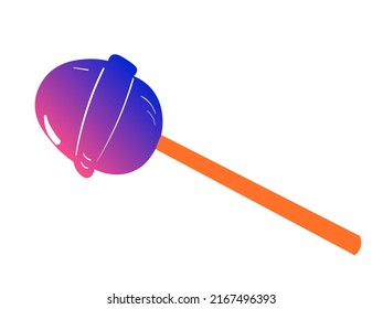 Colourful candy lollipop vector illustration. Sweet food icon set. Art for postcards or kids. On white background.