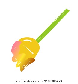 Colourful candy lollipop vector illustration. Sweet food icon set. Art for postcards or kids. On white background.
