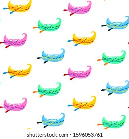 The colourful canoe seamless pattern vector.