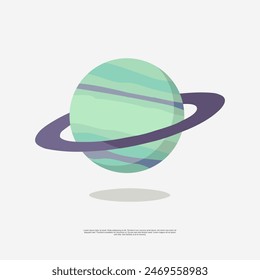 colourful cartoon Alien Planet illustration features a vibrant solar system, showcasing planets like Earth, Mars, Jupiter, and Saturn with their rings and craters.Isolated vrctor elements of astronomy