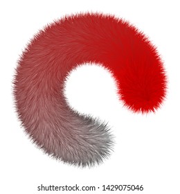 Colourful cartoon fluffy and furry rounded element. Vector isolated on white background. Funny fur element for game design.