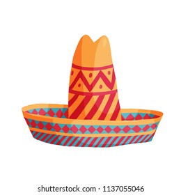 Colourful Cartoon Mexican Sombrero Hat Traditional Stock Vector ...