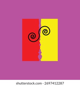 Colourful cating paper icon design 