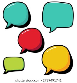 colourful chat bubble image collection hand drawn vector illustration 