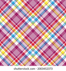 Colourful Chevron Plaid Tartan textured Seamless pattern design suitable for fashion textiles and graphics