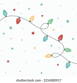 Colourful Christmas lights. Background. Vector illustration