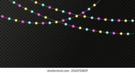 Colourful Christmas lights vector illustration