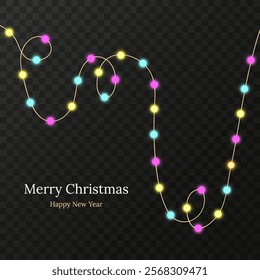 Colourful Christmas lights vector illustration