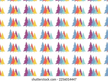 Colourful Christmas seamleass pattern with christmas tree vector artwork