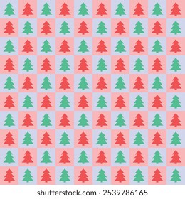Fondo colorido del árbol de Navidad. Abstractas diseño de patrón sin fisuras. Ilustración vectorial