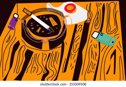 colourful cigarettes on the table illustration