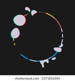 Colourful circle refraction rainbow, vector bubble pop