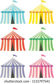 colourful circus tents