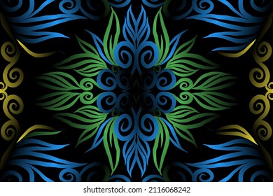 colorido patrón de arte de flor gradiente clásico de adorno étnico batik tradicional para anuncios de fondo de papel de pared pegatina o ropa
