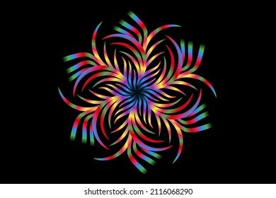colourful classic gradient flower art pattern of traditional batik ethnic  ornament for wallpaper background ads sticker or clothing