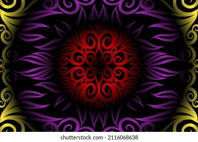 colourful classic gradient flower art pattern of traditional batik ethnic  ornament for wallpaper background ads sticker or clothing