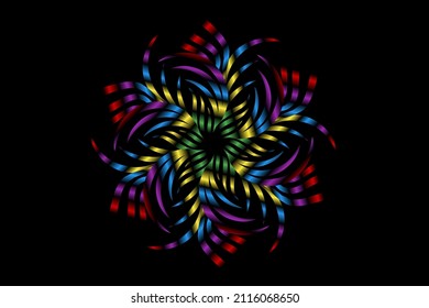 bunter, klassischer Farbverlauf-Blumenmuster traditioneller Batik-Ethno-Ornament für Tapete-Hintergrund-Werbesticker oder Kleidung