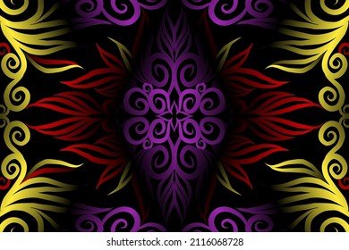 colourful classic gradient flower art pattern of traditional batik ethnic  ornament for wallpaper background ads sticker or clothing