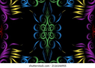colorido patrón de arte de flor gradiente clásico de adorno étnico batik tradicional para anuncios de fondo de papel de pared pegatina o ropa