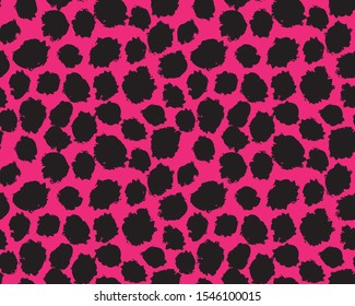 Colourful Classic Modern Animal Leopard Brush Strokes Seamless Print Background in Vector - Suitable for website resources, graphics, print designs, fashion textiles and etc.