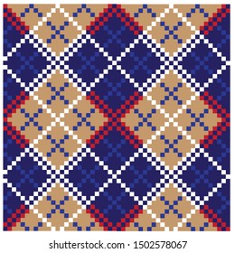 Colourful Classic Modern Argyle Seamless Print/Pattern in Vector - This is a classic argyle(diamond shape) pattern suitable for both online/physical medias such as website resources, graphics, prints