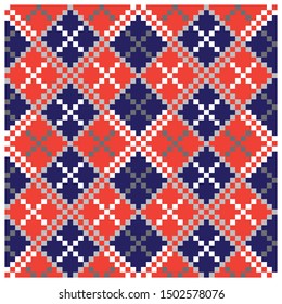 Colourful Classic Modern Argyle Seamless Print/Pattern in Vector - This is a classic argyle(diamond shape) pattern suitable for both online/physical medias such as website resources, graphics, prints