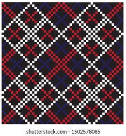 Colourful Classic Modern Argyle Seamless Print/Pattern in Vector - This is a classic argyle(diamond shape) pattern suitable for both online/physical medias such as website resources, graphics, prints