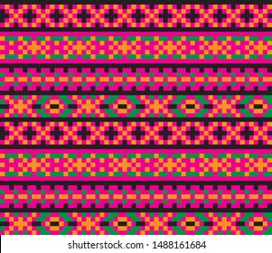 Colourful Classic Modern Fair Isle Seamless Pattern/Print Background in Vector -  Suitable for both online/physical products such as website resources, graphics, print designs