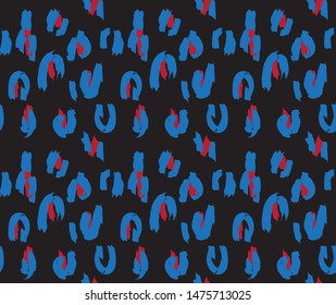 Colourful Classic Modern Leopard Seamless Print Background