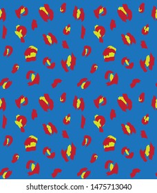 Colourful Classic Modern Leopard Seamless Print Background