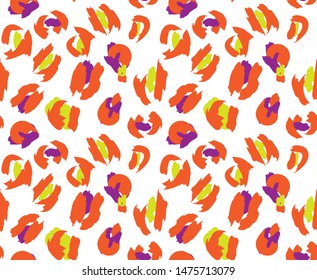 Colourful Classic Modern Leopard Seamless Print Background