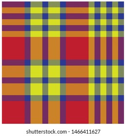 Colourful Classic Modern Plaid Tartan Seamless Print Pattern