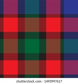 Colourful Classic Modern Plaid Tartan Seamless Print Pattern in Vector -
This is a classic plaid(checkered/tartan) pattern suitable for shirt printing, jacquard patterns, background and etc.